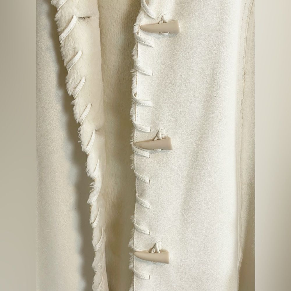 Vintage Coldwater Creek Aspen resort ski Apres cozy cream jacket with hood L - Picture 11 of 11